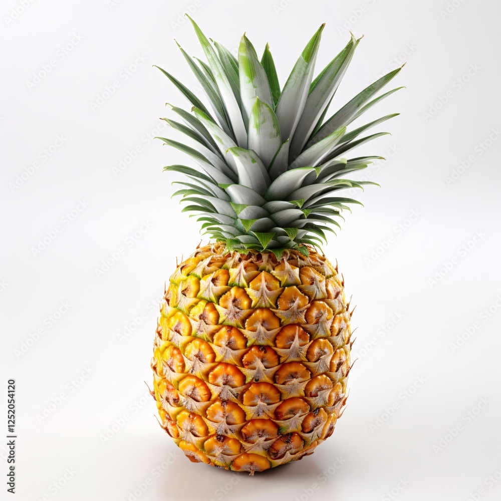 a pineapple with green leaves a pineapple with green leaves