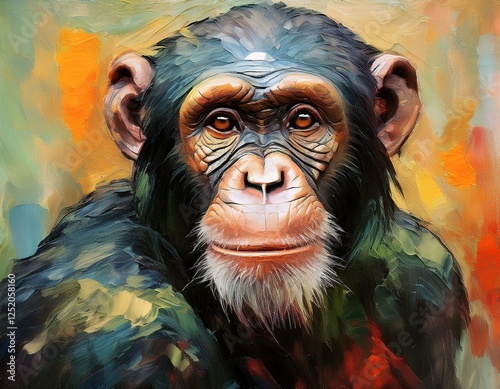 Ölgemälde Chimpanse photo