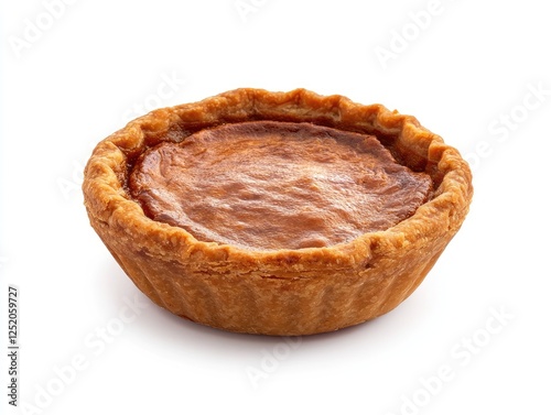 Delicious freshly baked butter tart isolated on a white background photo