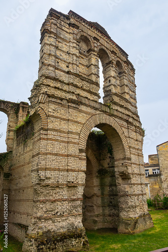 Ruins of Gallien Palace, a former Roman Amphitheatre built during the second century AD, is the oldest and largest Gallo-Roman building in the region. Bordeaux, France. photo