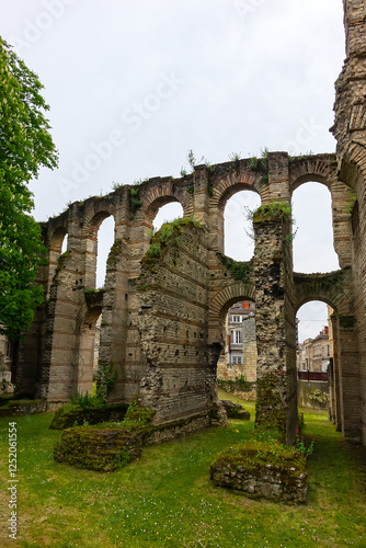 Ruins of Gallien Palace, a former Roman Amphitheatre built during the second century AD, is the oldest and largest Gallo-Roman building in the region. Bordeaux, France. photo