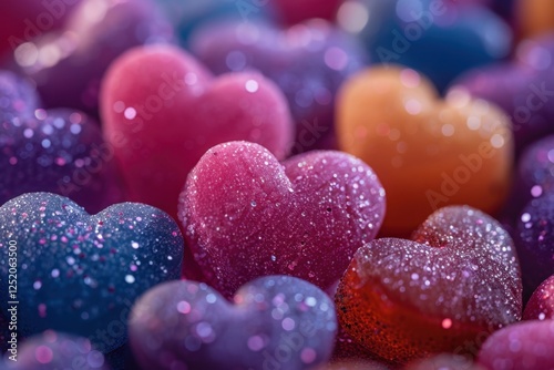 There are many hearts that are all different colors food background photo