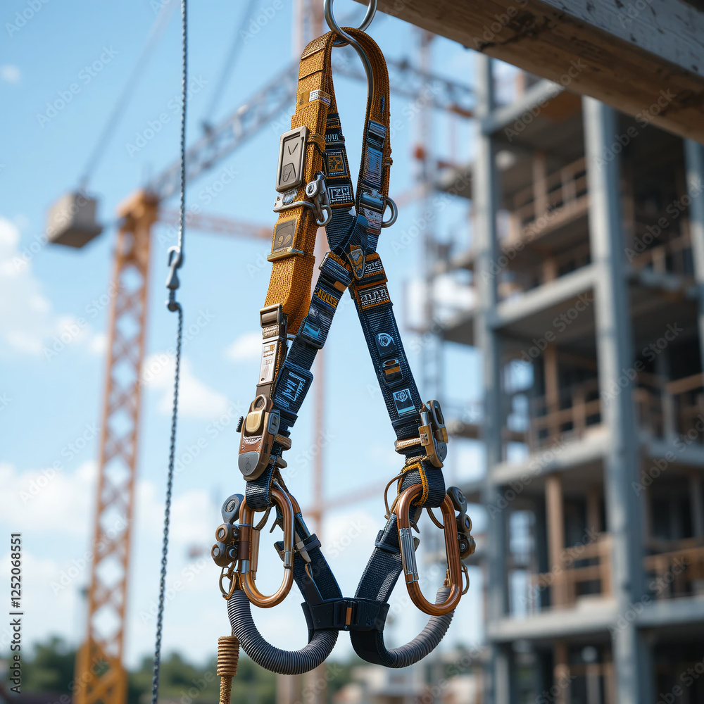 Construction Safety Harness Fall Protection Equipment Building Site Construction Safety Harness Fall Protection Equipment Building Site