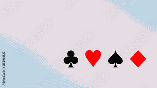 Playing card symbols with minimalist design.