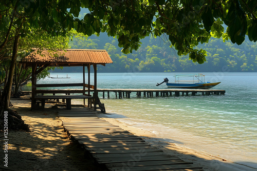 wooden pier on the beach