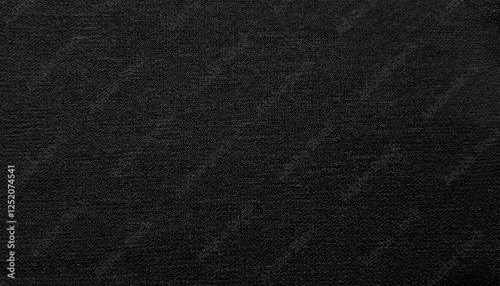 Panoramic close-up texture of natural weave cloth in dark and black color. Fabric texture of natural cotton or linen textile material. Black fabric wide background. Panoramic close-up texture of natural weave cloth in dark and black color. Fabric texture of natural cotton or linen textile material. Black fabric wide background.