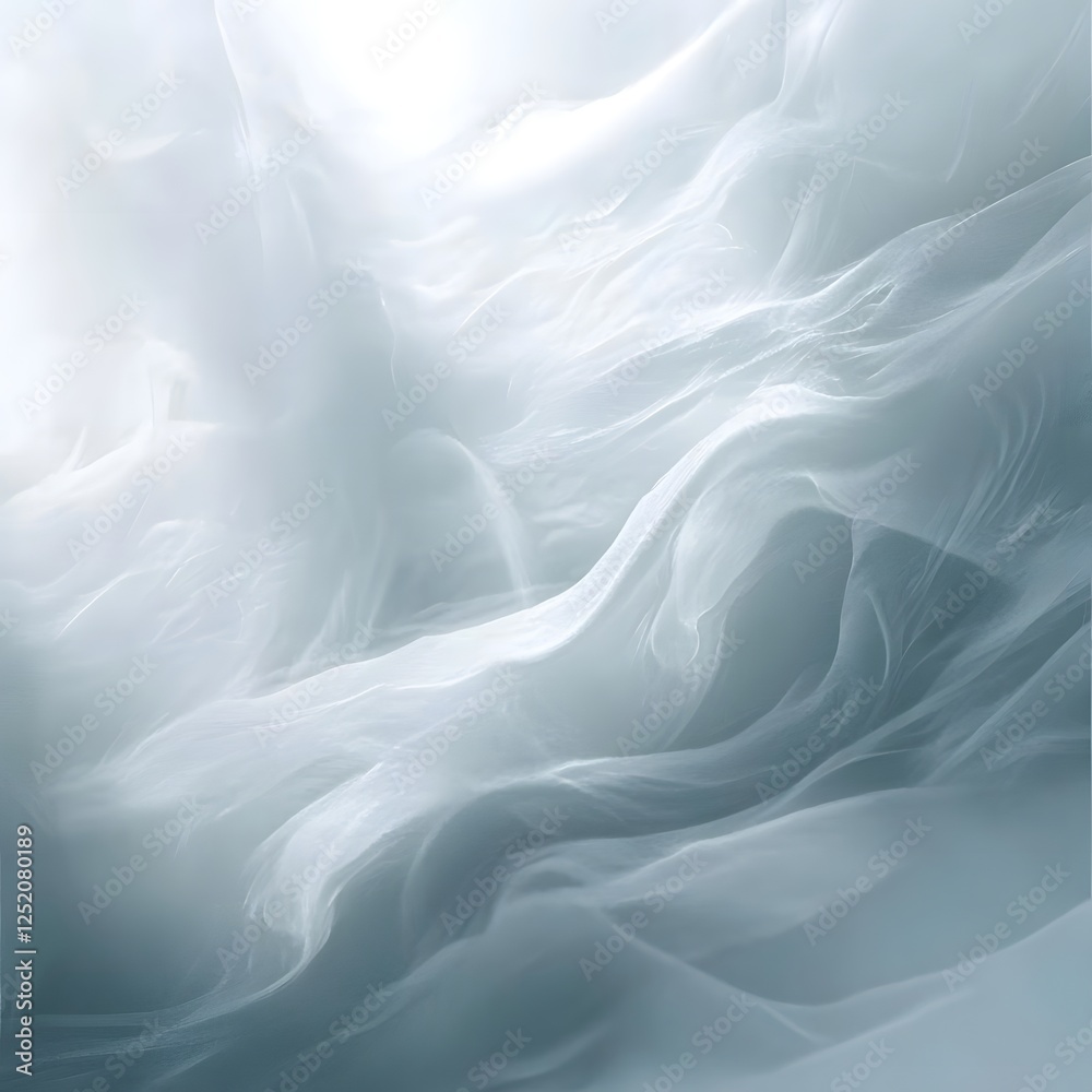 Fototapeta premium Abstract Snowscape: A mesmerizing abstract landscape evokes a sense of ethereal beauty with swirling patterns of white and blue, mimicking the texture and motion of a snowdrift.