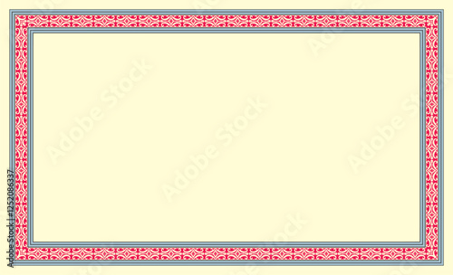 Vector illustration of Borneo ornamental rectangular frame design element. Suitable for frame motifs, certificates, backgrounds, etc