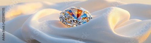 Brilliant diamond on silk fabric.