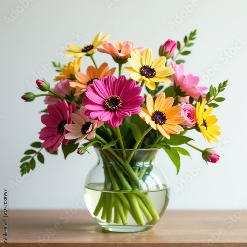 Wallpaper Mural Spring mixed flower arrangement in a glass vase, mixed, arrangement Torontodigital.ca