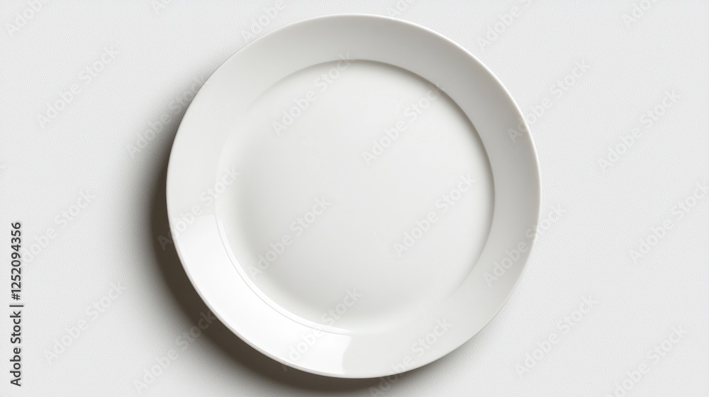 Empty white plate on white background, food photography (1) Empty white plate on white background, food photography (1)