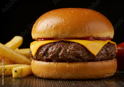 Clássico X-Burguer com Queijo Derretido e Pão Brioche
