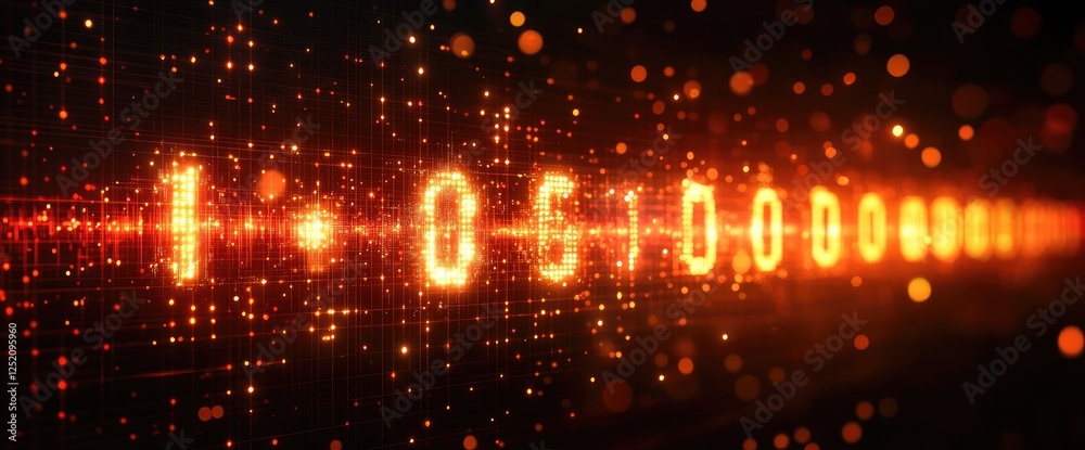 Fototapeta premium Digital Data Streams Glow Brightly