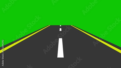 Highway Road with Green Screen Background