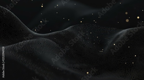 A sleek grey abstract background with flowing particles creating a sense of motion and scienceinspired elegance. photo