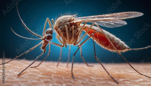 Extreme Close-Up of a Mosquito on Skin photo
