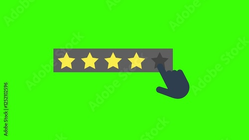 Customer Review, User 5 Stars Rating on Green Background