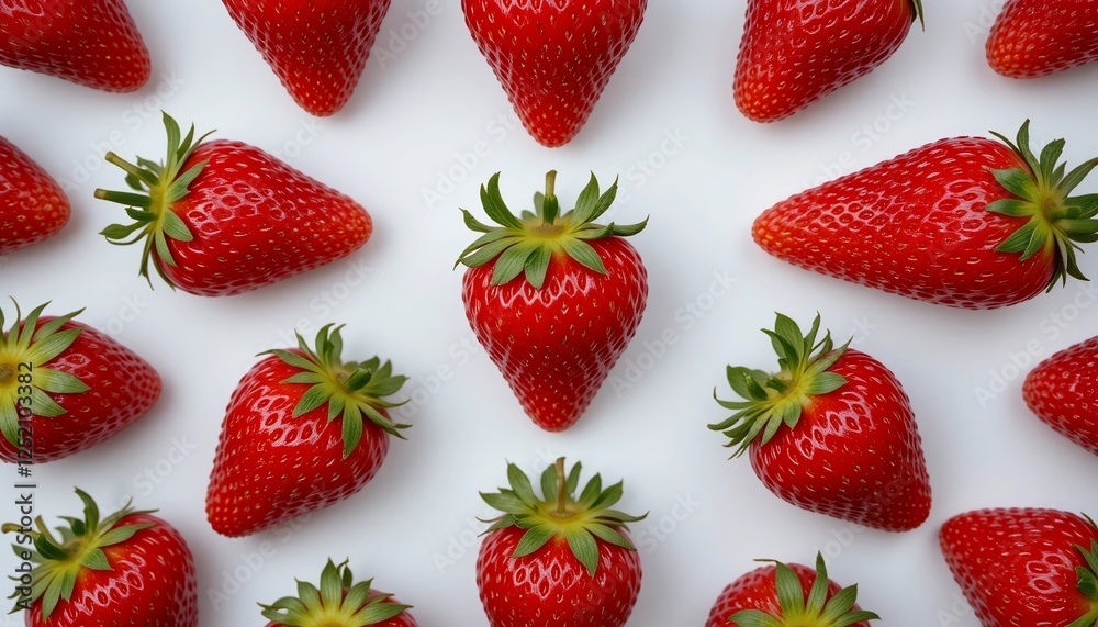 Fresh Red Strawberries Pattern Summer Fruit Background Top View Food Photography Fresh Red Strawberries Pattern Summer Fruit Background Top View Food Photography