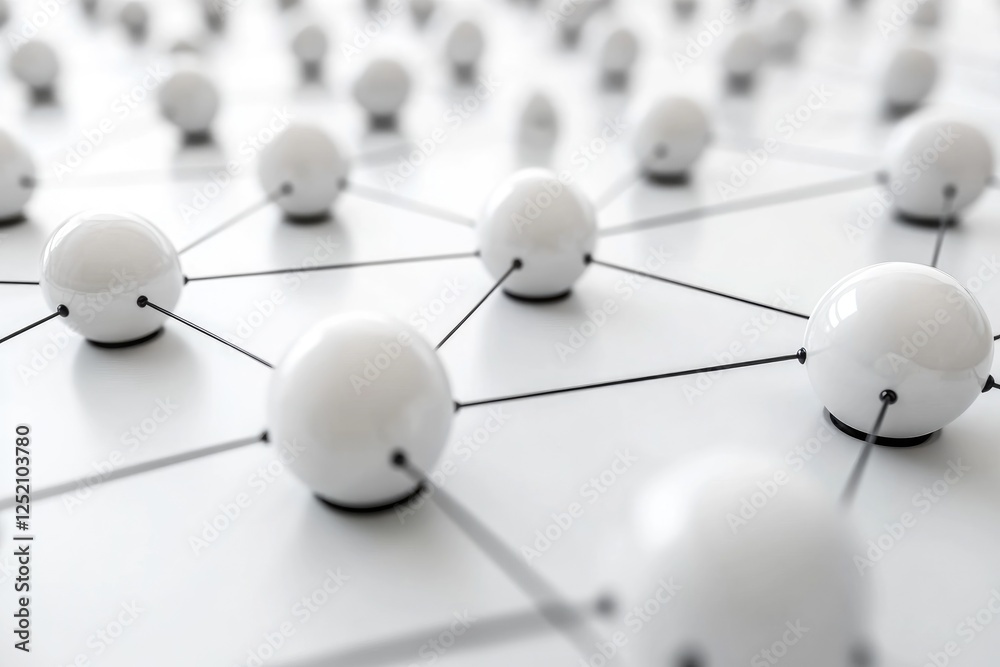 Fototapeta premium Network Nodes Connect Globally Now