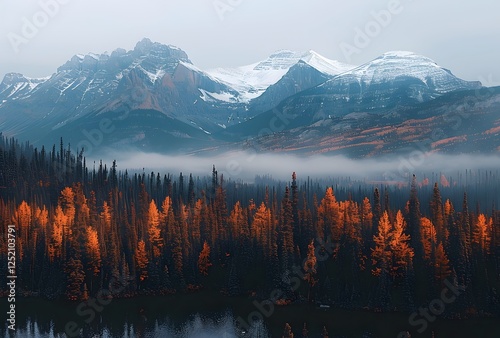 a forest with orange and yellow leaves