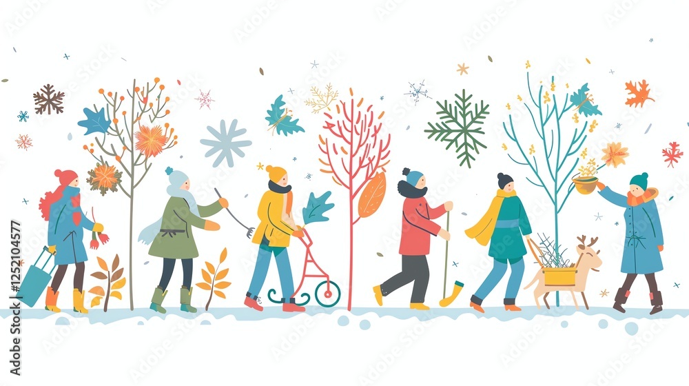 Fototapeta premium happy family silhouettes