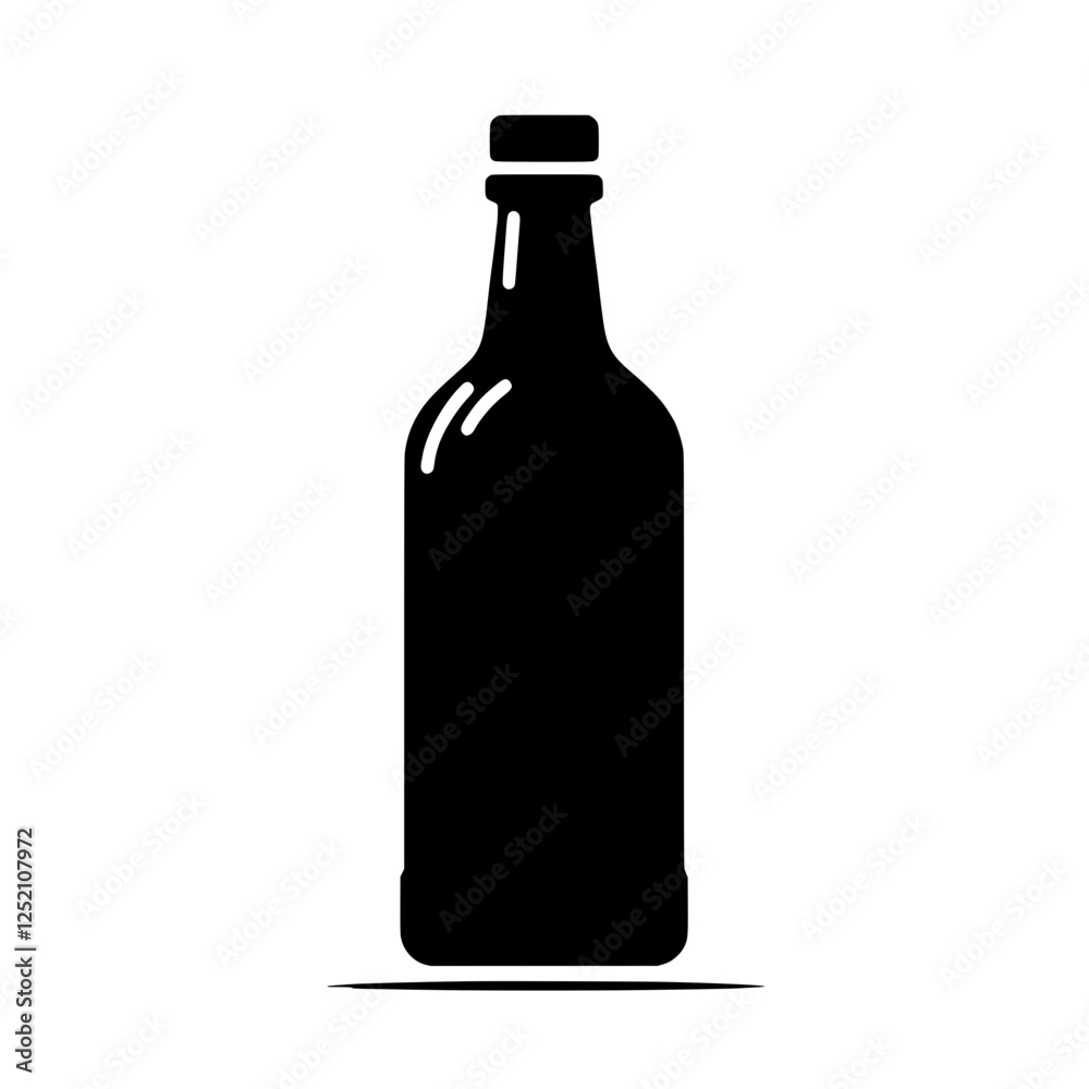 Simple Silhouette of a Wine Bottle: This minimalist silhouette of a wine bottle exudes elegance and sophistication. Perfect for branding, packaging, or adding a touch of class to any design. Simple Silhouette of a Wine Bottle: This minimalist silhouette of a wine bottle exudes elegance and sophistication. Perfect for branding, packaging, or adding a touch of class to any design.