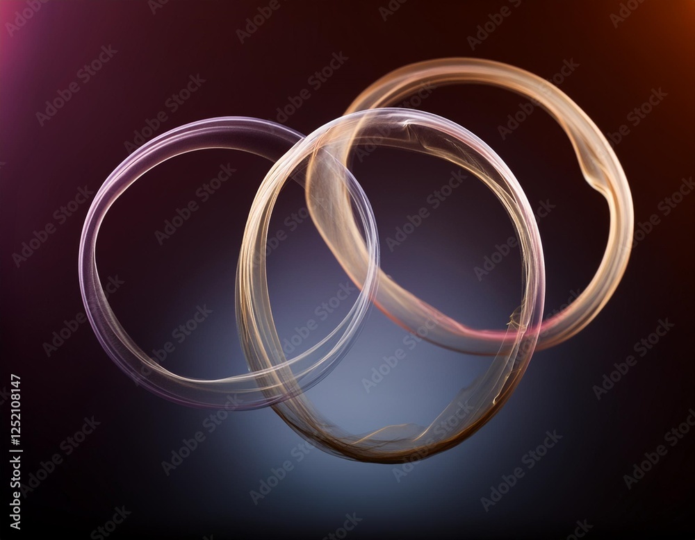 Floating Smoke Rings Against a Dark Gradient Background Floating Smoke Rings Against a Dark Gradient Background
