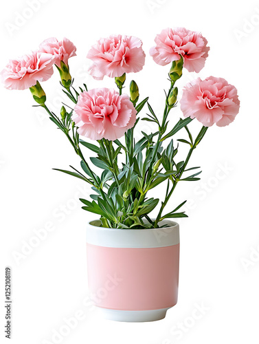 Wallpaper Mural Beautiful pink carnations in a decorative pot indoor floral arrangement bright atmosphere Torontodigital.ca