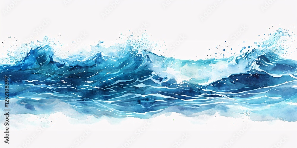 a watercolor of a wave a watercolor of a wave