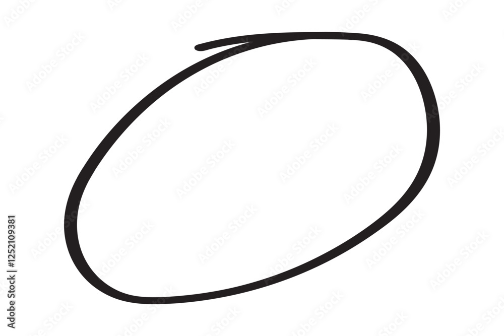 Black circle pen draw. Highlight hand drawn black circle isolated on white background. Handwritten black circle. For marker pen, pencil. Vector eps 10 Black circle pen draw. Highlight hand drawn black circle isolated on white background. Handwritten black circle. For marker pen, pencil. Vector eps 10