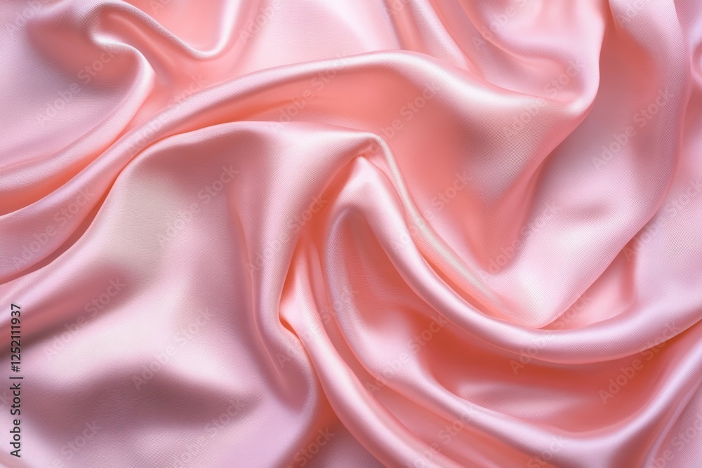 Obraz premium Soft pink satin fabric with gentle waves. Artificial Intelligence