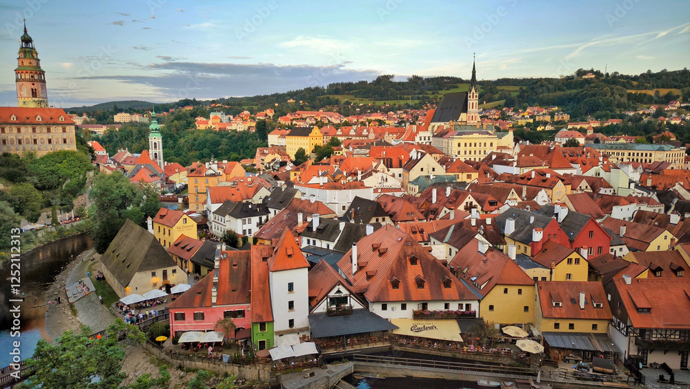 Obraz premium Charming Rooftops of Český Krumlov
