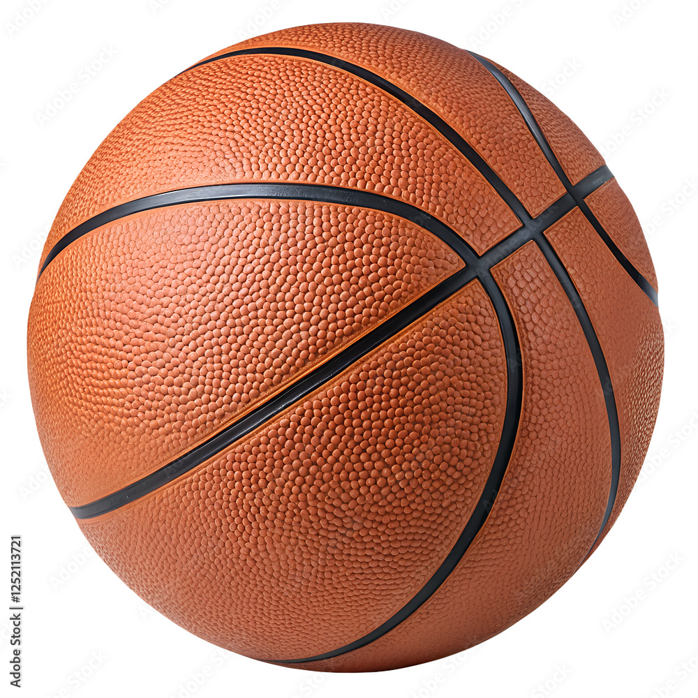 Fototapeta premium Realistic Basketball with Textured Surface Transparent Background