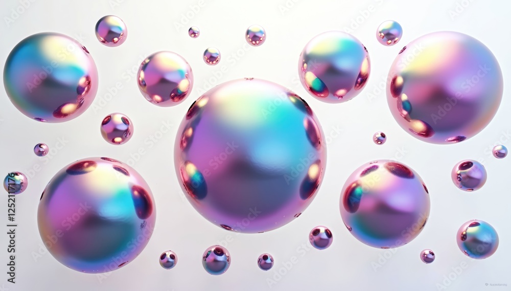 Iridescent chrome fluid bubble set isolated on white. Abstract holographic metal blob with rainbow gradient effect. Modern 3D geometric illustration for trendy design. Iridescent chrome fluid bubble set isolated on white. Abstract holographic metal blob with rainbow gradient effect. Modern 3D geometric illustration for trendy design.