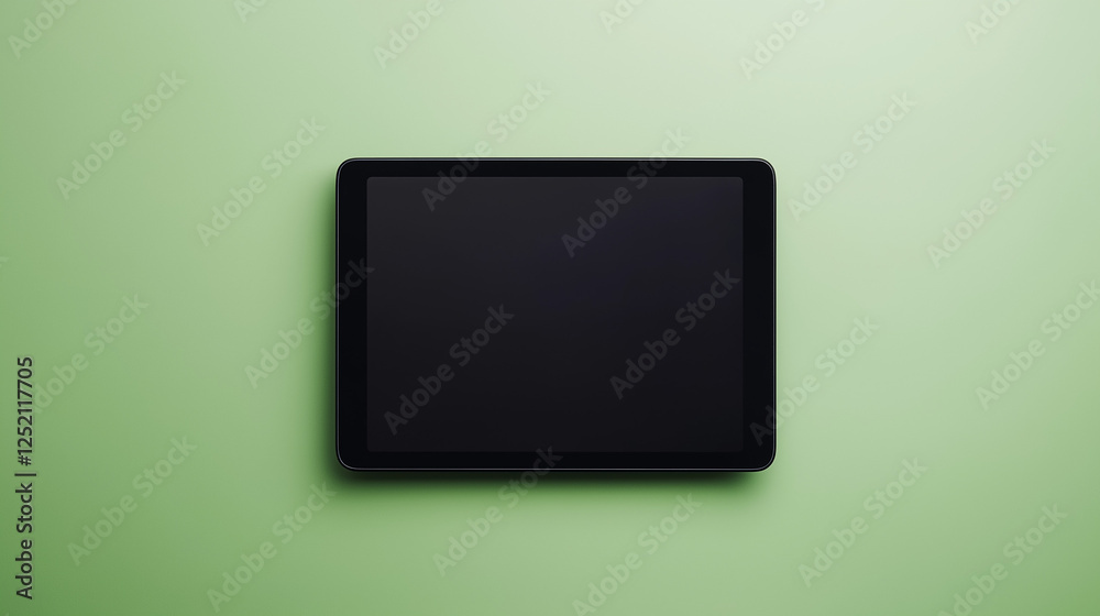 blank horizontal tablet mockup, empty tablet screen template on green background blank horizontal tablet mockup, empty tablet screen template on green background