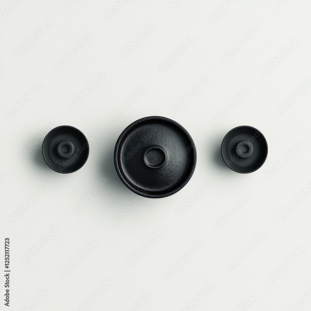 Black Candle Holders on White Background Black Candle Holders on White Background