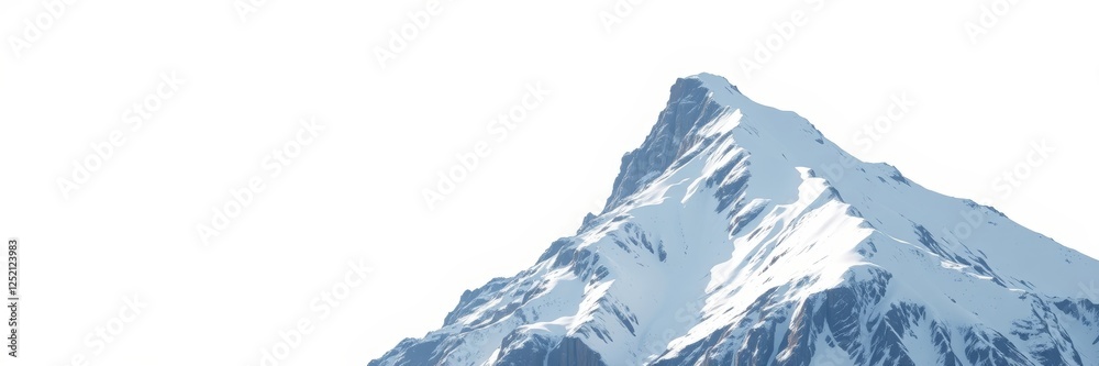 Fototapeta premium Snowy mountain peak with a serene mood against a clear sky