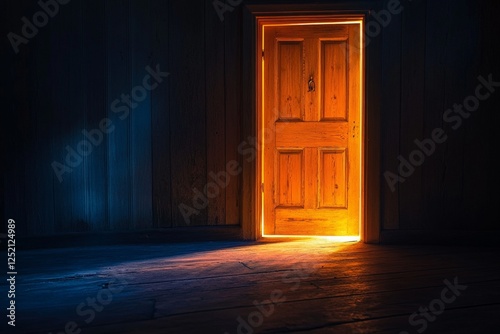 Open door  light  wooden room  mystery  hope