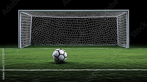 夜のグラウンドとサッカーゴール