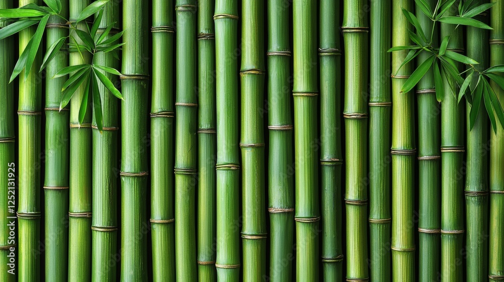 Obraz premium Lush Green Bamboo Stalks Background Texture