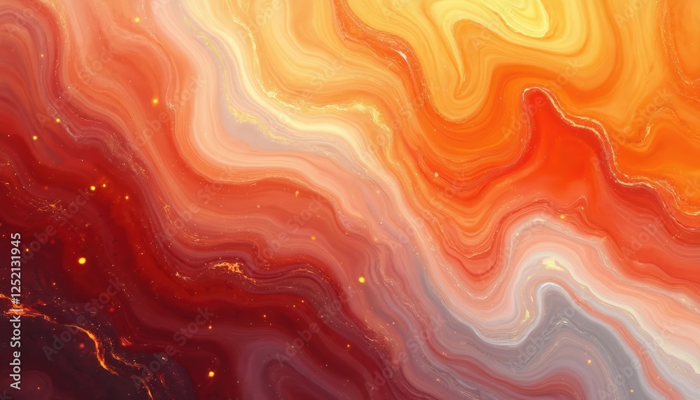 Obraz premium Abstract marble illustration of fire, flames, smoke. Graphic textured energy and heat illustration. Orange, yellow, light, grunge, hot, red colors design. Burning motion.