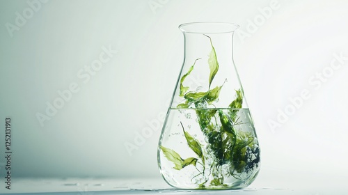 Boiling Flask with Liquid Sample in Slow Motion