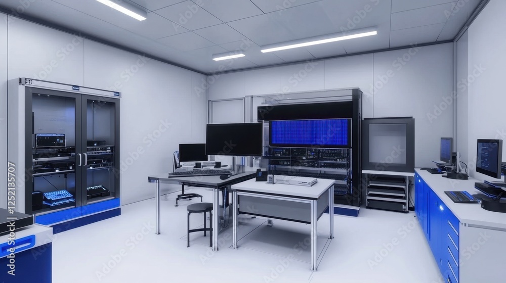 A high-tech robotic assembly station in the consumer electronics industry.