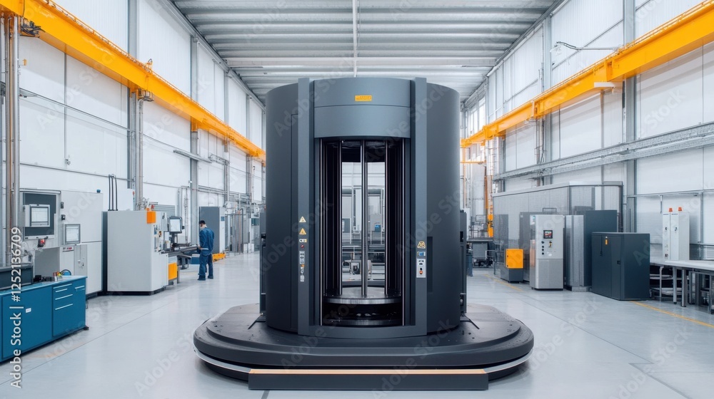 A metal D printer using direct energy deposition DED for industrial parts. A metal D printer using direct energy deposition DED for industrial parts.