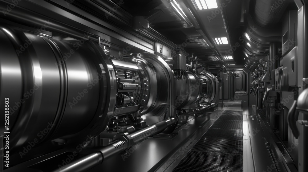 Obraz premium A precision tool changing system inside an advanced machining center.
