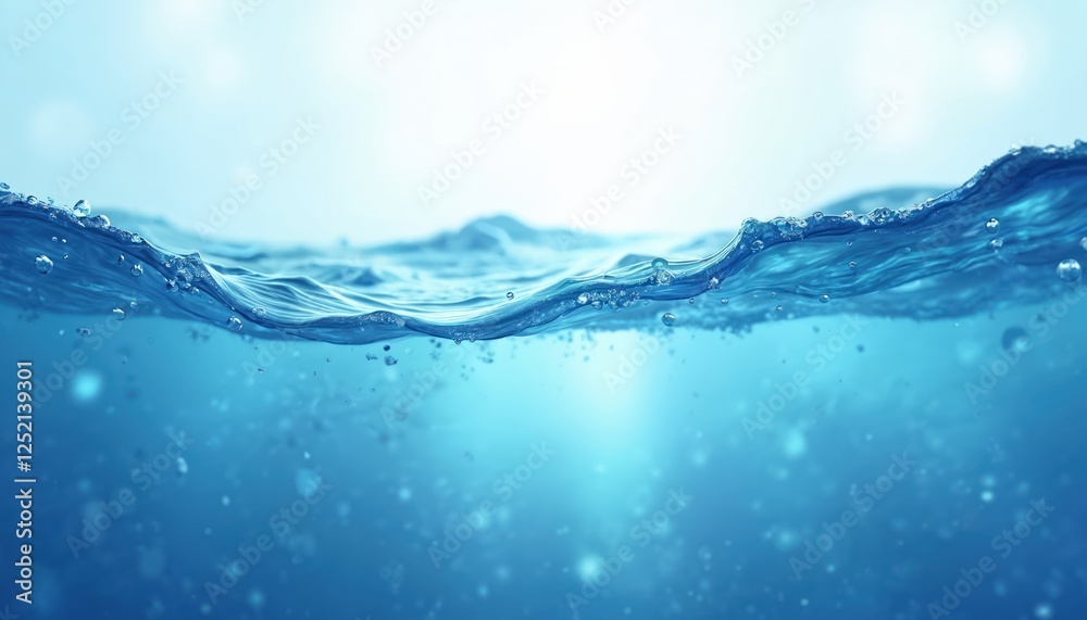Calm water illustration with blurry texture on blue background for copy space. Ocean wave illustration suitable for pool party, summer beach travel banner. Calm water illustration with blurry texture on blue background for copy space. Ocean wave illustration suitable for pool party, summer beach travel banner.