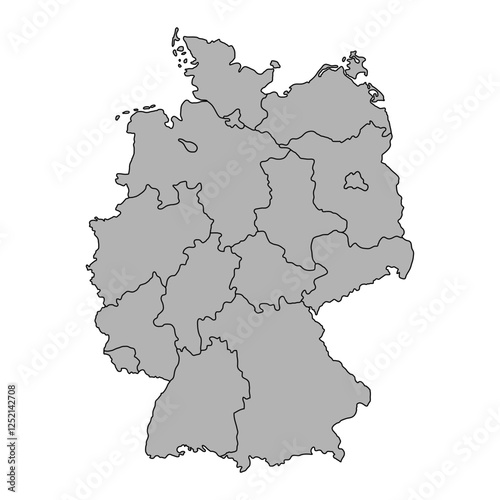 Germany map icon, geography blank concept, isolated graphic background vector illustration .