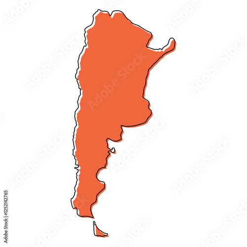 Argentina map symbol shape, travel web flat concept icon vector illustration .