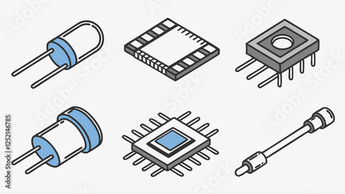 Vector Illustration of Electronic Components