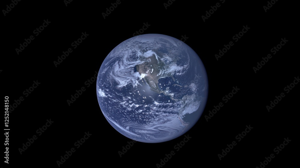 Earth from space, showing North America and cloud cover. Earth from space, showing North America and cloud cover.